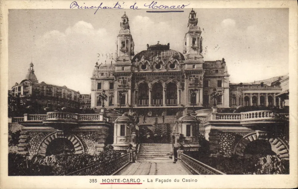 Monte-Carlo — La Façade du Casino — Édition Grimaldi, n° 385 - Frente