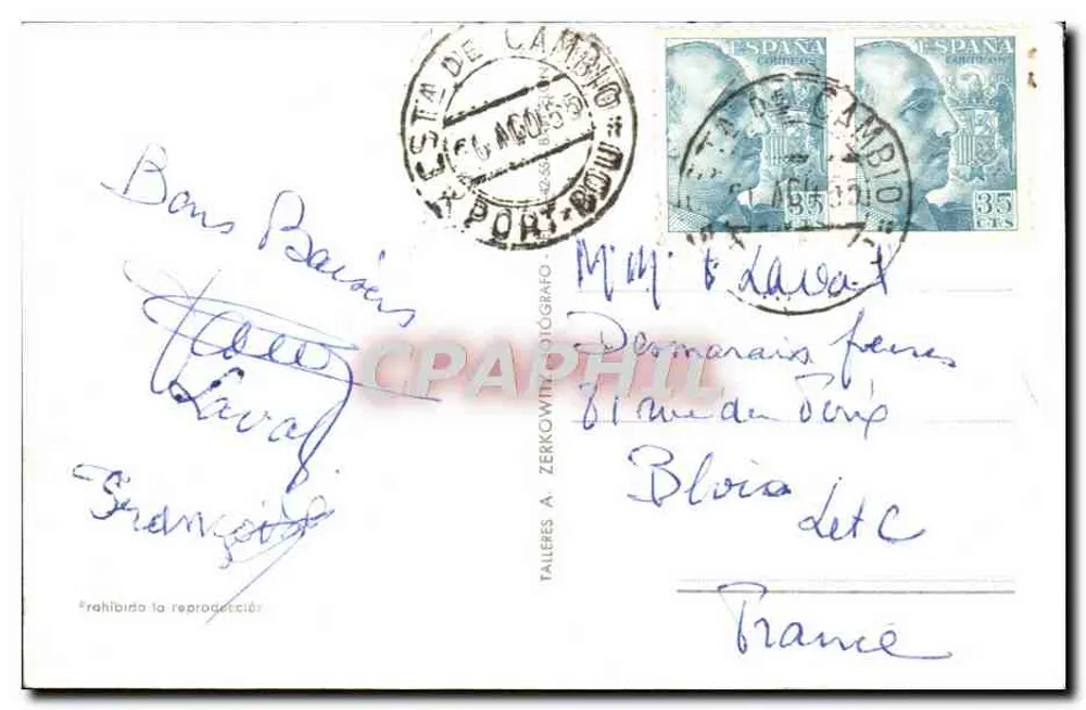 Port-Bou (Espagne) — vue aérienne du port et du village — éditeur MARTINENCH, n° 23 - Verso