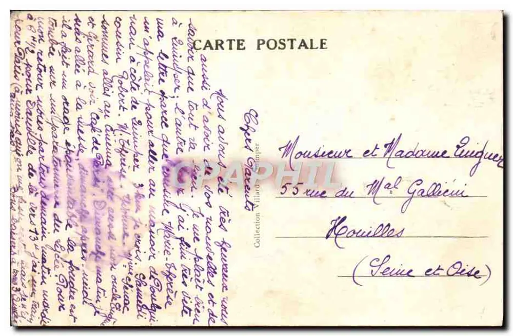 Quimper — Locmaria Ansicht des Mont Frugy — anonymer Verlag, Nr. 6898 - Rückseite