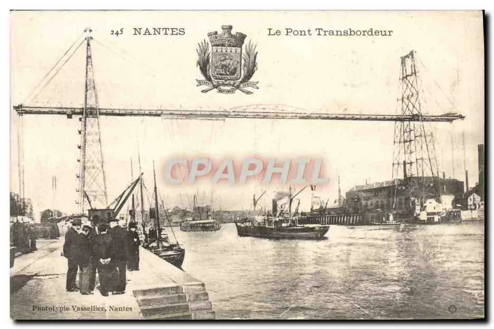 NANTES — O Ponte Transbordeur — Fototipia Vassellier, Nantes - Frente