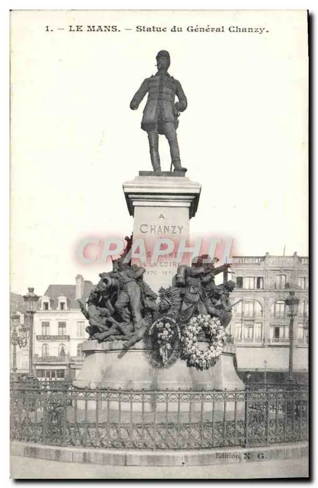 Le Mans — Estátua do Geral Chanzy — Edição N.G. - Frente