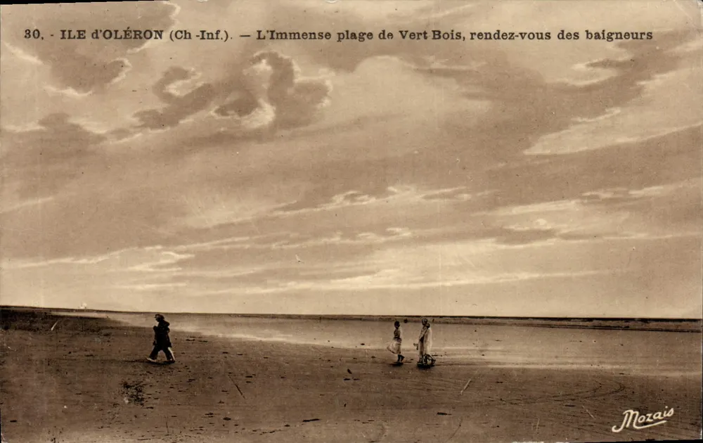 Ile d'Oléron (Ch-Inf.) — Die immense Strand von Vert Bois, Treffpunkt der Schwimmer — Mozais - Vorderseite