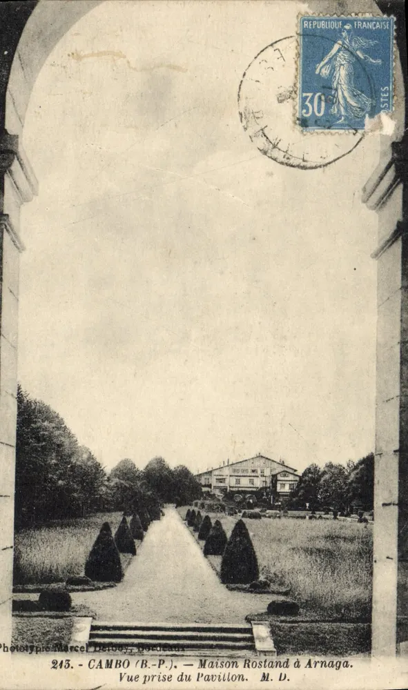 Haus Rostand in Arnaga — Ansicht vom Pavillon — Phototypie Marcel Delboy, Boécéada - Vorderseite