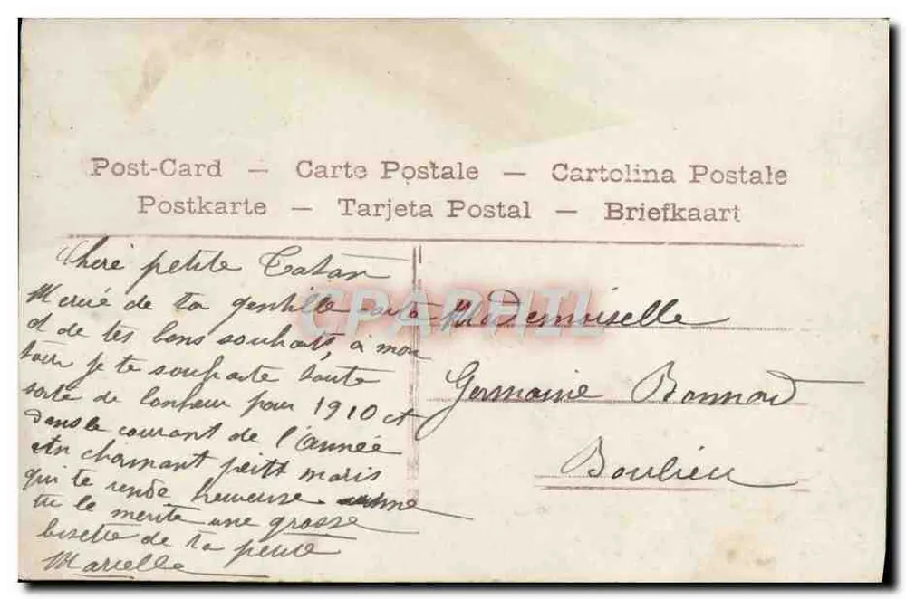 Menina pequena em vestido de renda — 'Bom Ano' — AÉRO n°550 - Verso