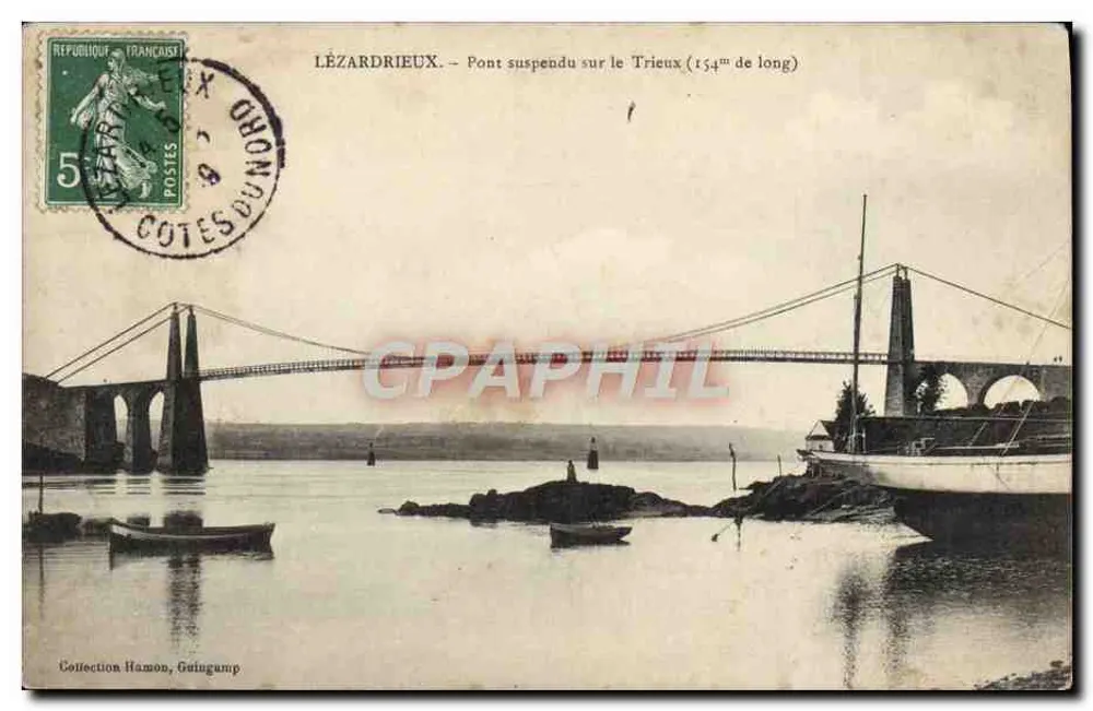 Lézardrieux — Hängebrücke über den Trieux (154m lang) — Sammlung Hamon, Goingsamp - Vorderseite