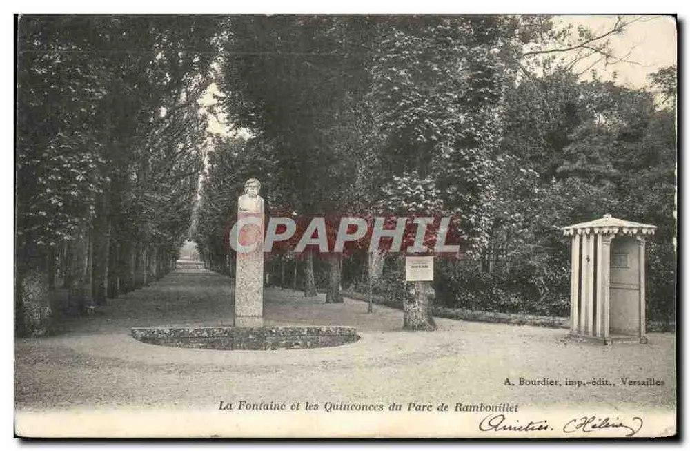 Die Fontaine und die Quinconces im Park von Rambouillet — A. Bourdier, Verlag, Versailles - Vorderseite