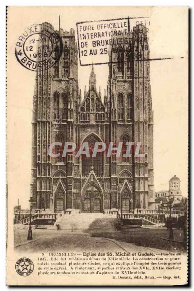 Brüssel — Kirche der hl. Michael und Gudule — E. Desaix, Brüssel - Vorderseite