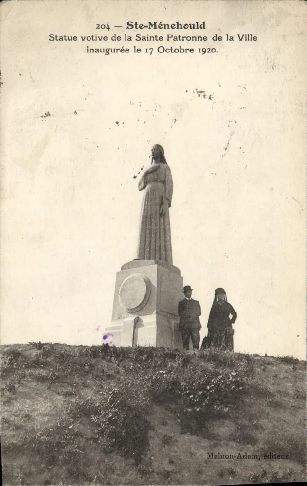 Ste-Ménéhould — Ewige Statue der Schutzpatronin der Stadt, eingeweiht am 17. Oktober 1920 — Mainon-Adam, Verlag - Vorderseite