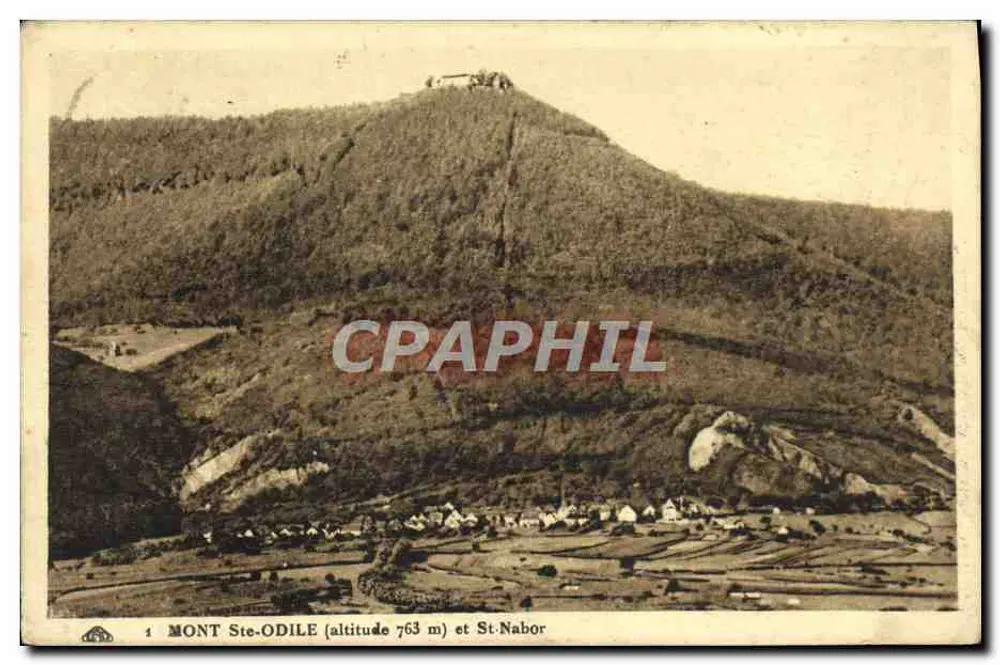 Monte Ste-Odile (altitude 763 m) e St-Nabor — vista panorâmica — editor não identificado, n° de série 1 - Frente