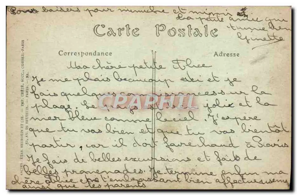 Carantec (Finistère) — Ansicht der Weißen Strand und Perspektive auf Saint-Pol-de-Léon — n° 1632 - Rückseite