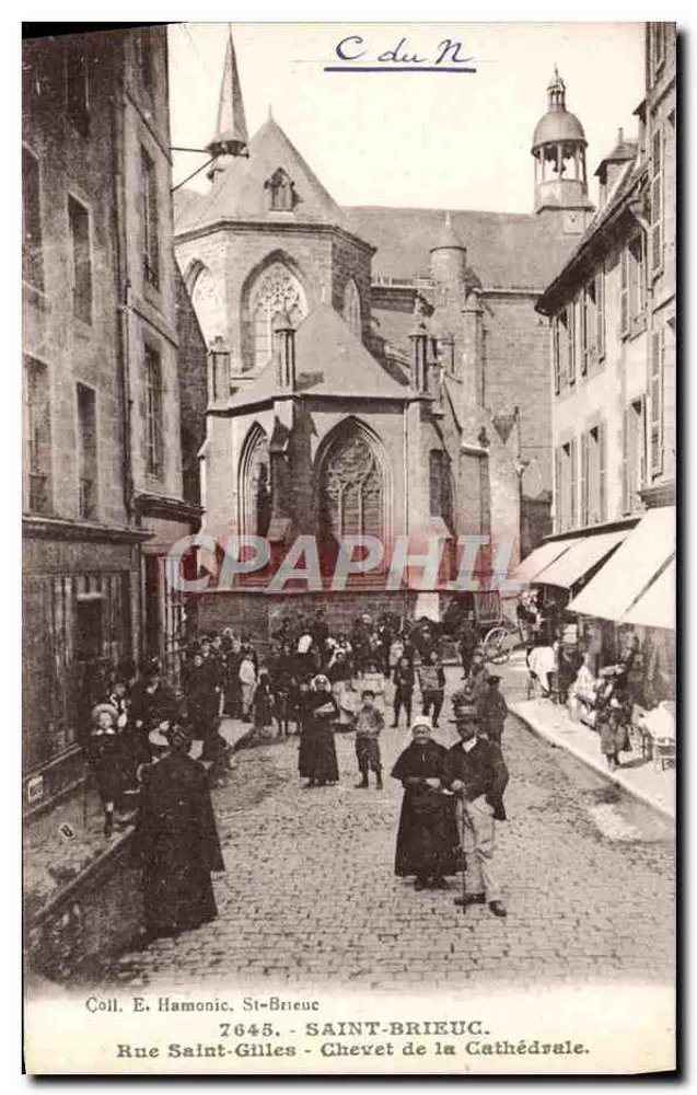 Saint-Brieuc - Rue Saint-Gilles - Chevet der Kathedrale — Coll. E. Hamonic, n° 7645 - Vorderseite