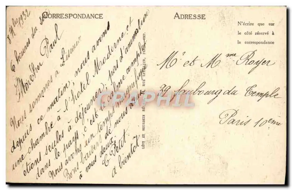 Lisieux — Alte Häuser in der Rue de la Paix — Verlag Lévy et Hérouin, n°39 - Rückseite