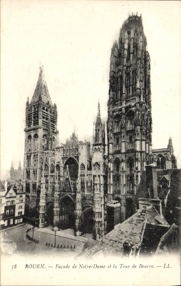 Rouen — Fassade der Notre-Dame und die Butter-Turm — LL. n° 58 - Vorderseite