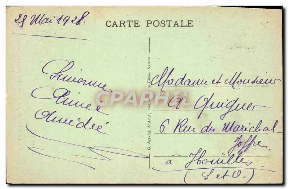 Le Huelgoat — Le Chaos in der Nähe des Mühlen — G. Artaud, Verleger, Nantes - Rückseite