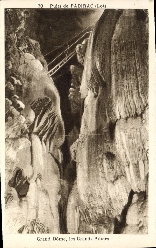 Padirac-Quelle (Lot) — Grand Dôme, die Großen Säulen — Phototypie-Héliotype - Vorderseite