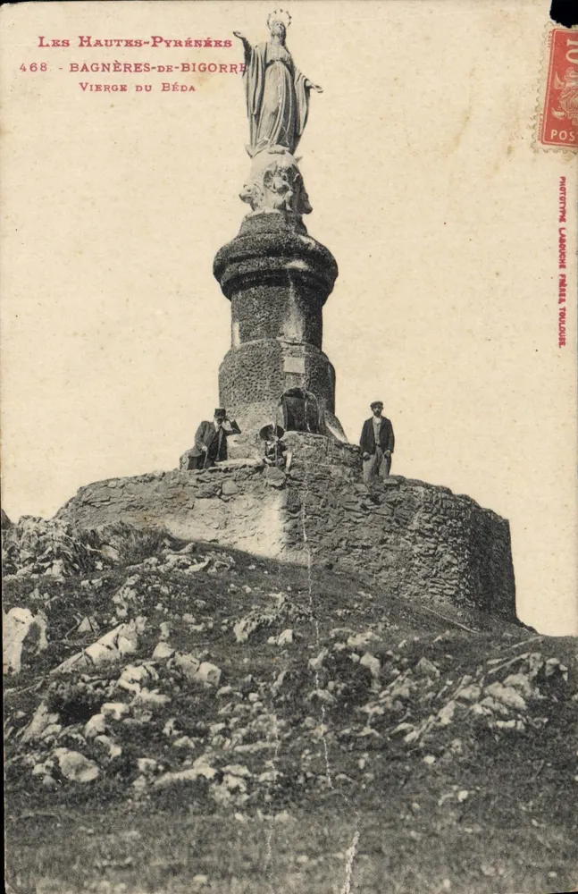 Bagnères-de-Bigorre — Statue de la Vierge du Béda — Phototype Lancha Pahia Toulouse - Anverso