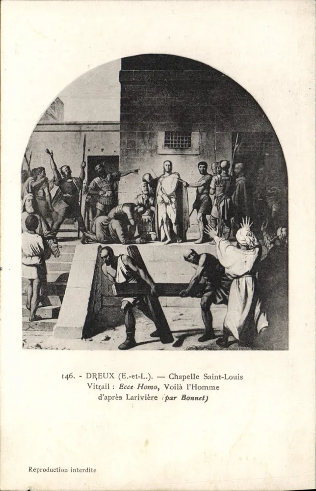 Dreux (E.-et-L.) — Kapelle Saint-Louis — Glasfenster 'Ecce Homo' nach Larivière (von Bonnet) - Vorderseite