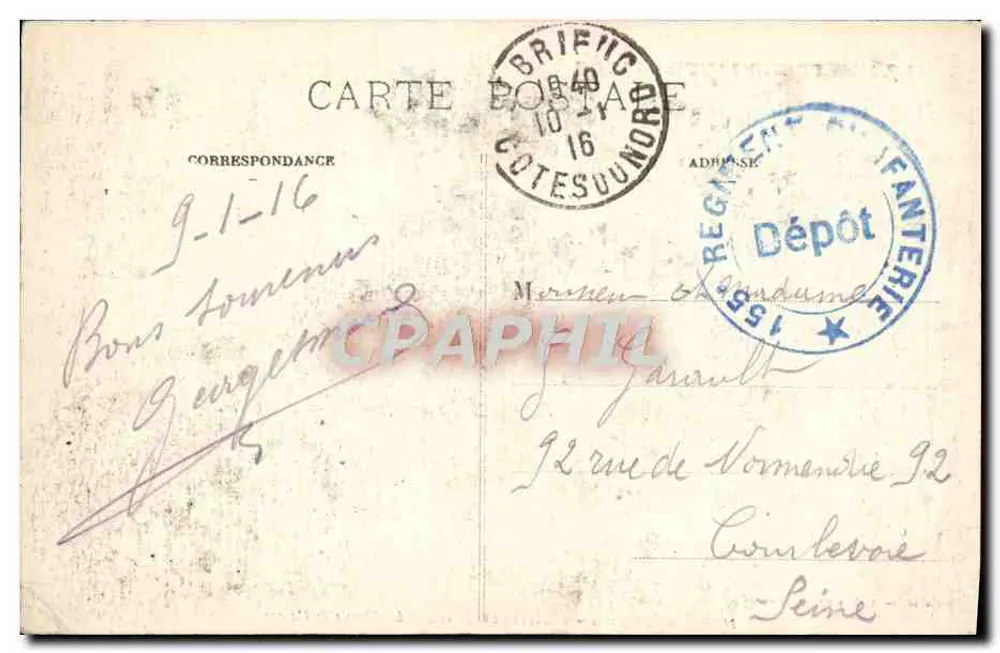 Saint-Brieuc — O Légué — Caminho de Halage — Coleção A. Waron - Verso