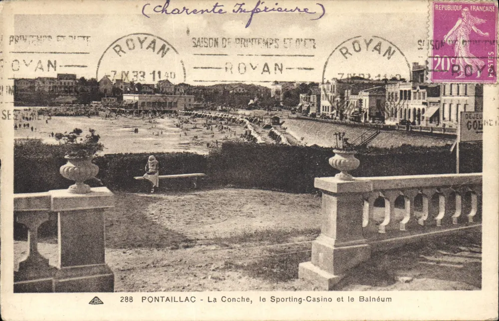 Pontaillac - La Conche, das Sporting-Casino und das Balnéum — Frühjahr- und Sommersaison — Édition des Nouvelles Galeries, Royan - Vorderseite
