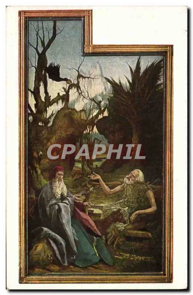 Besuch des heiligen Antonius beim Einsiedler — Matthäus Grünewald, Isenheimer Altar — Verlag Hermann A. Wiechmann, München - Vorderseite