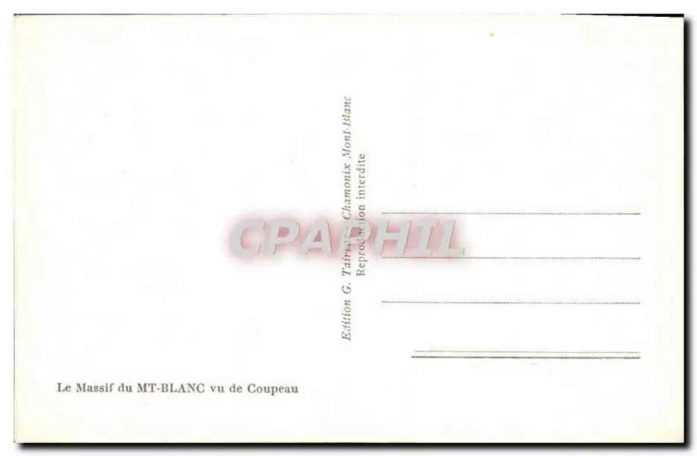 Massif do Mont-Blanc — vista de Coupeau — Édition G. Tairini - Verso