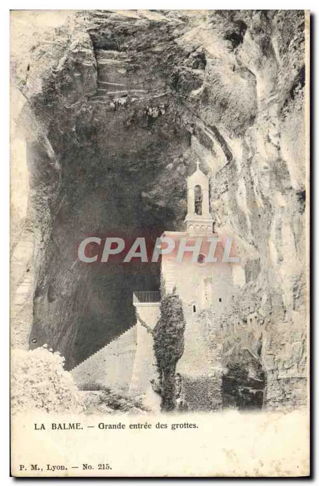 La Balme — Grande entrada das grutas — P. M., Lyon, No. 215 - Frente