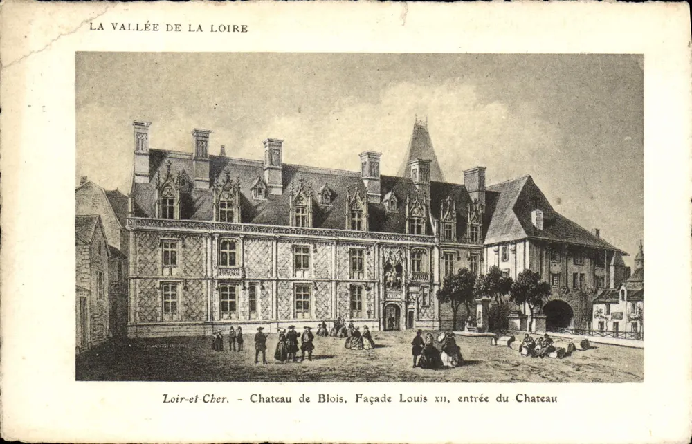 Loir-et-Cher - Schloss Blois, Fassade Louis XII, Eingang zum Schloss — Verlag: La Vallée de la Loire - Vorderseite
