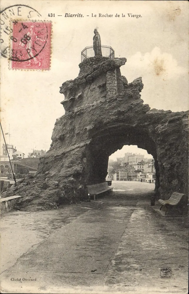 Biarritz — O Rocher da Virgem — Cheché Ouvrard, n°431 - Frente