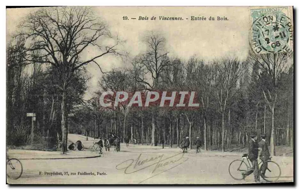 Wald von Vincennes - Eingang zum Wald — E. Pouydebat, rue Faidherbe, Paris - Vorderseite