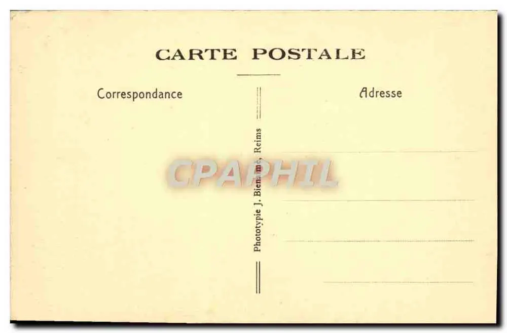 Reims — Oude Abdis van Sint-Remi (Ziekenhuis) — Het Cloître — Fototipie J. Bienaime, Reims - Achterkant