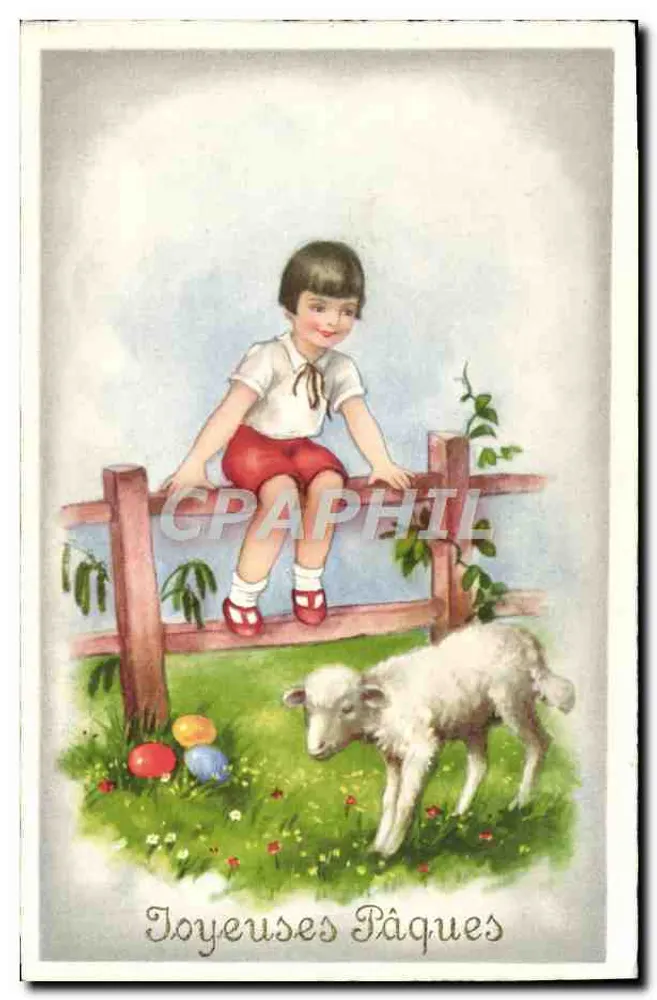 Kind und Lamm — Ostern - Vorderseite
