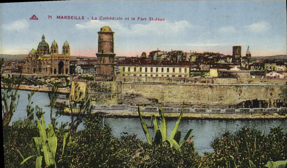 Marseille - Die Kathedrale und das Fort St-Jean — Antike Ansichtskarte n°71, Verlag 'C° Alsacienne des Arts Plastiques' - Vorderseite