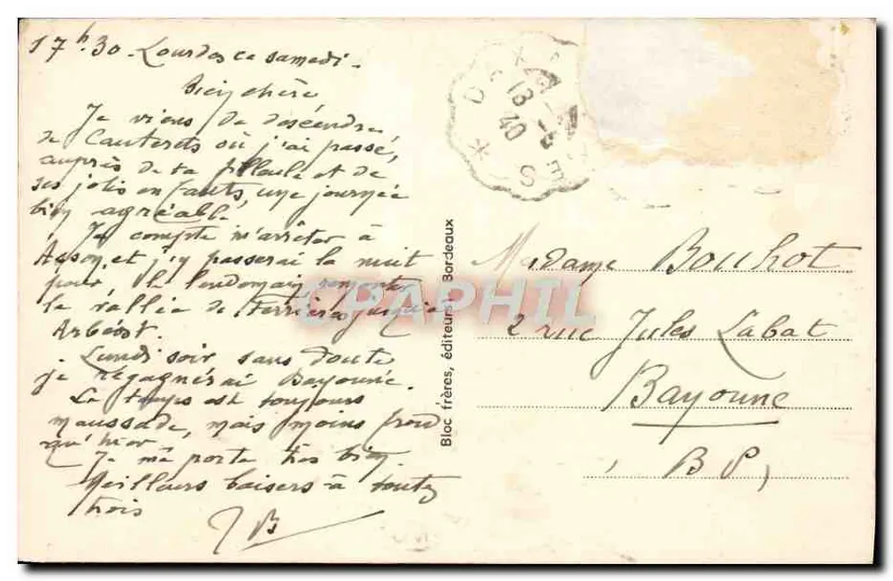 Die Pyrenäen — Die Maubourat-Wasserfälle — Cauterets — Bloc frères, Bordeaux, n°55 - Rückseite