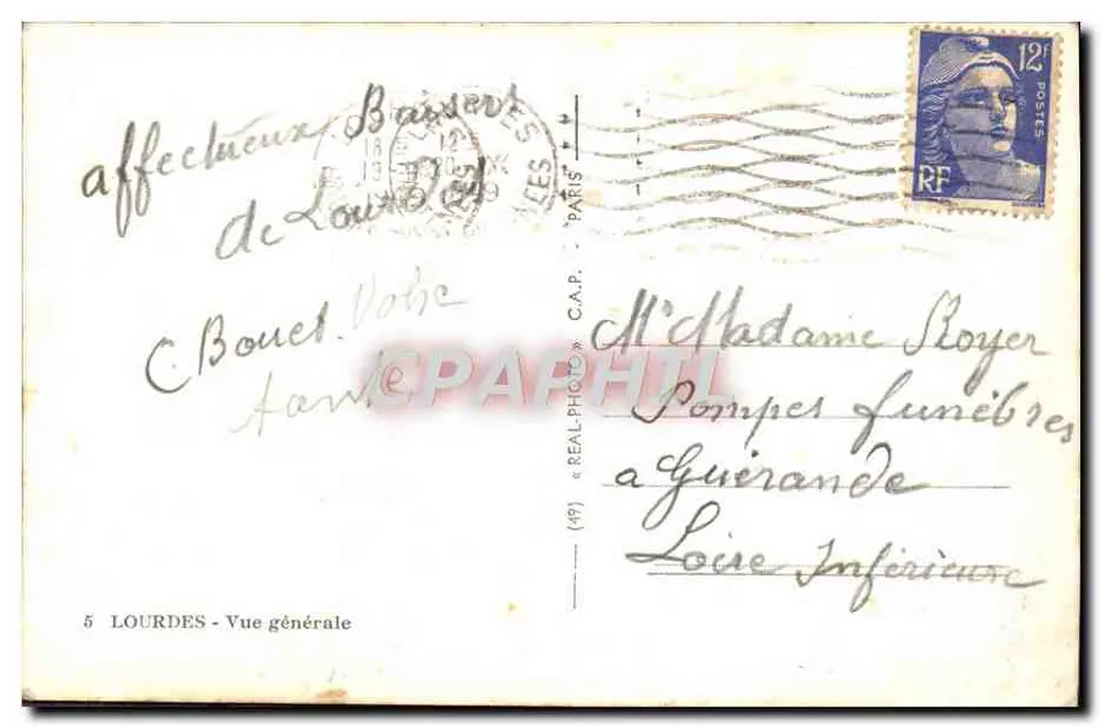Lourdes — Vista geral — editor C.A.P. n°5 - Verso