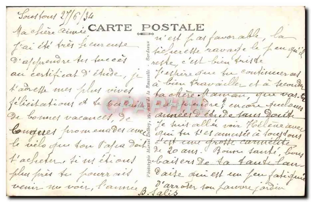 Biarritz (B.-P.) — Rocher de la Vierge M.D. — n° 459 - Verso