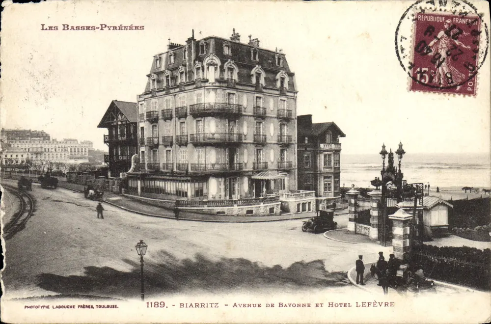 Biarritz - Avenue de Bayonne und Hotel Lefèvre — Phototypie Labouche Frères, Toulouse, n°1189 - Vorderseite