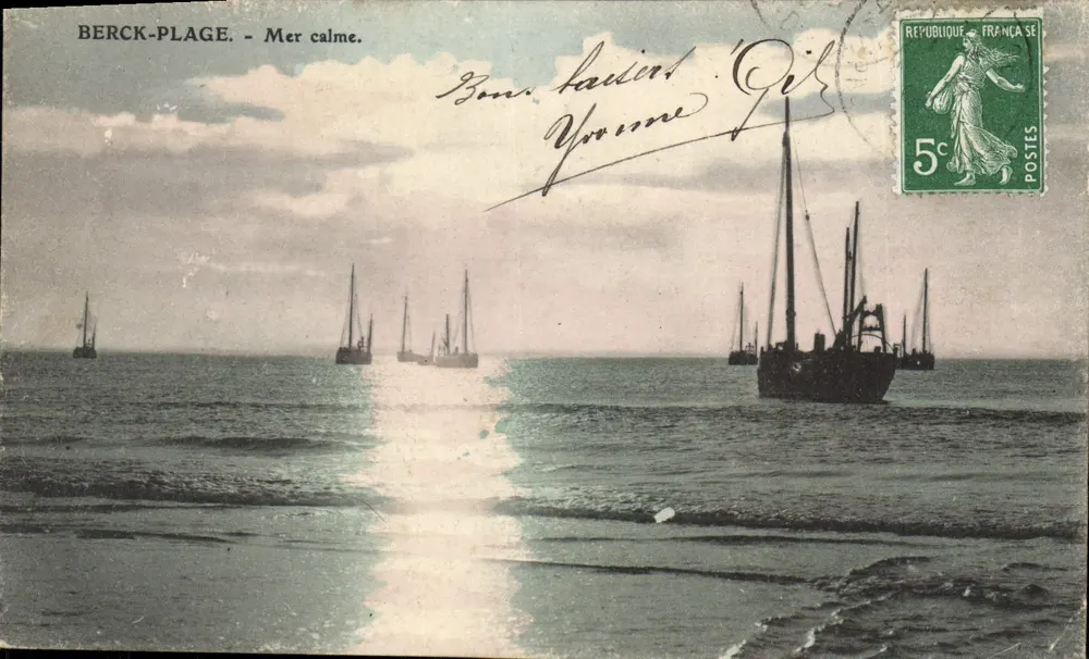 Berck-Plage — Mer calme. — Éditeur : L. Courteison & Cie, Marais (1903) - Frente