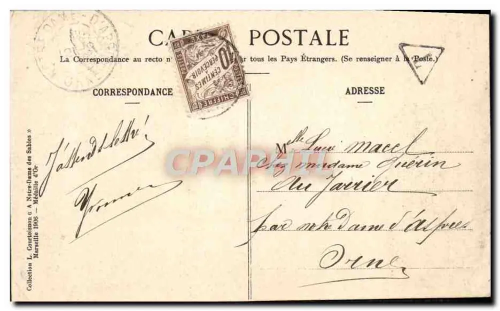 Berck-Plage — Mer calme. — Éditeur : L. Courteison & Cie, Marais (1903) - Verso