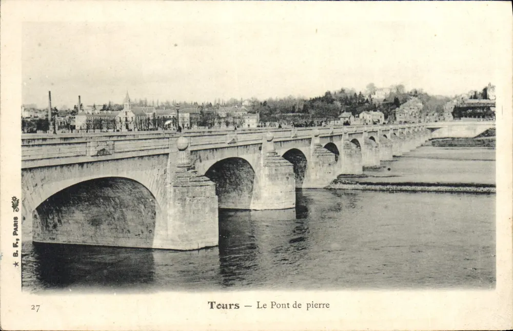 Tours — O Ponte de pedra — Editor R. B. Paris, n° 27 - Frente