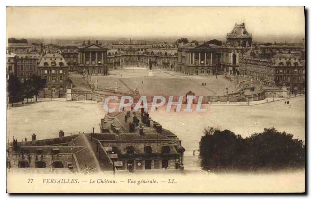 Versailles — O Castelo — Vista geral — LL. — Edição Mablich, Versailles - Frente