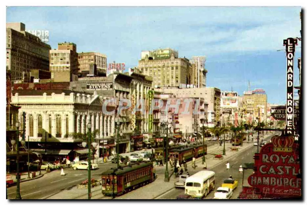 Canal Street — New Orleans, Louisiana — Uitgegeven door Grant L. Robertson - Voorkant