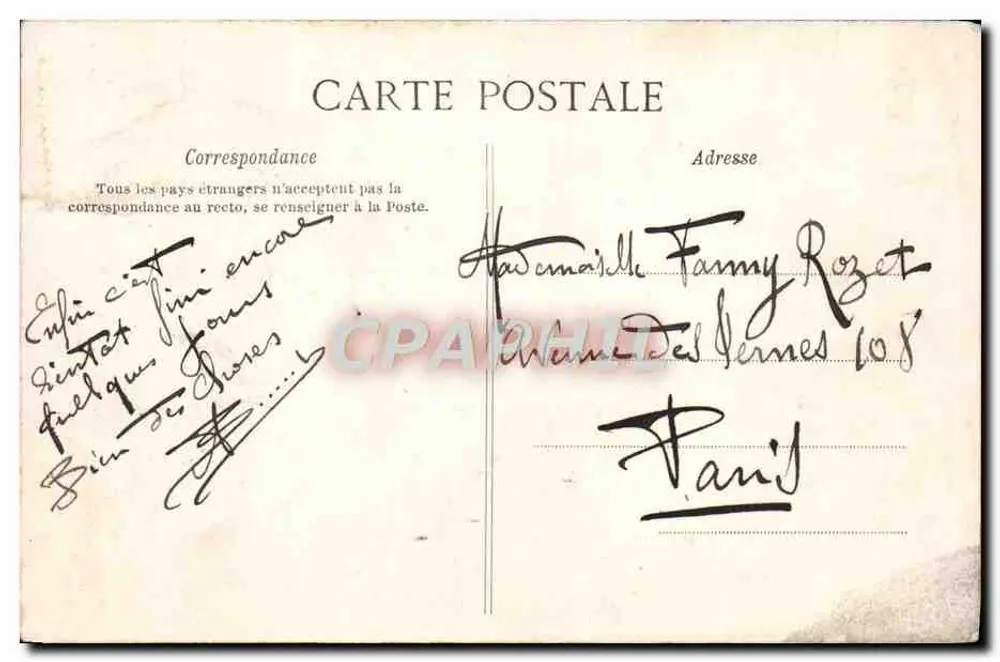 Fougères — O Castelo (lado sul) — G.F. n°3692 - Verso