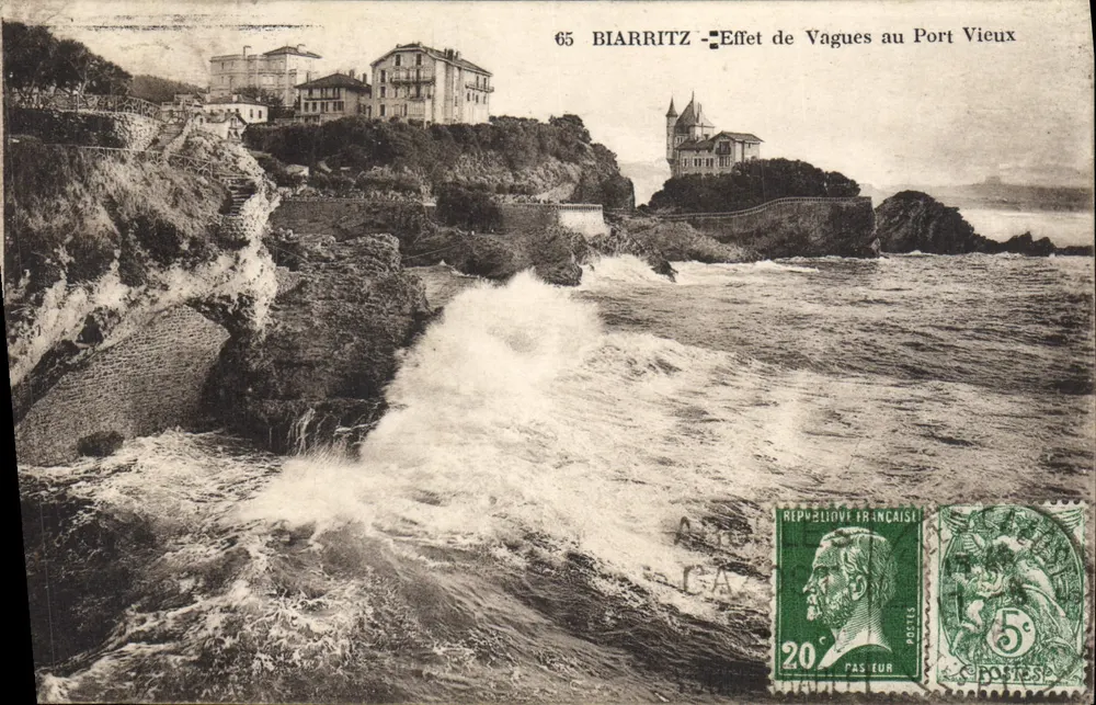 Biarritz — Wellenwirkung am alten Hafen — Unbekannter Verlag, Seriennummer 65 - Vorderseite