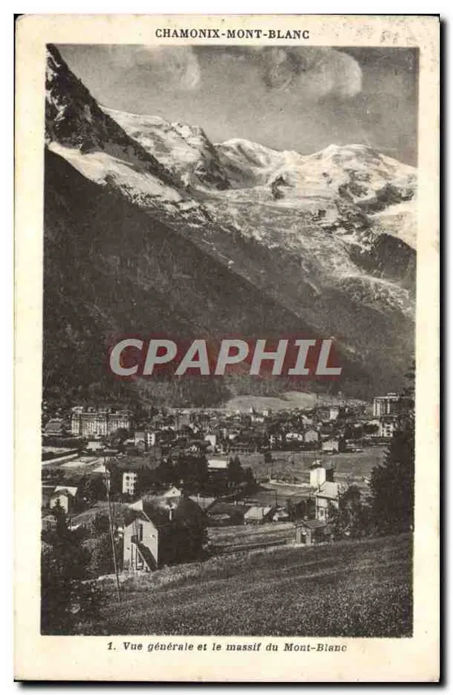 Chamonix-Mont-Blanc — Allgemeiner Blick und das Massiv des Mont-Blanc — Gay-Coutet, fot. Chamonix-Mont-Blanc - Vorderseite
