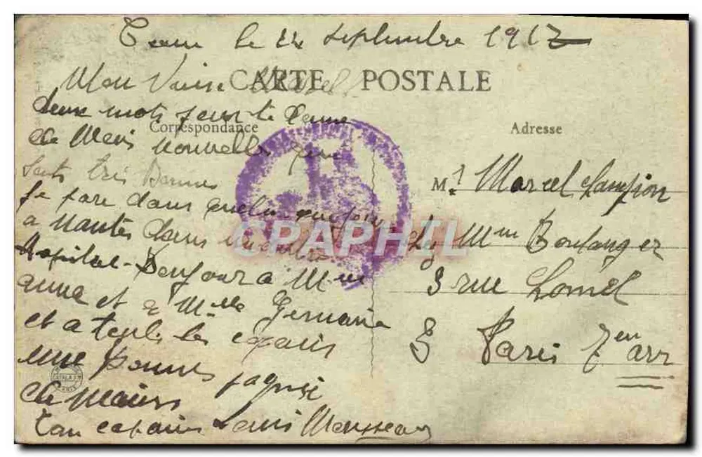 Luc-sur-Mer (Calvados) — As Falésias — Edição Bazzari Paris-Baleou - Verso