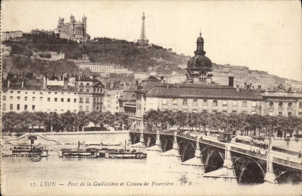 LYON — Brücke Guillotière und Fourvière-Hügel — E. R. - Vorderseite