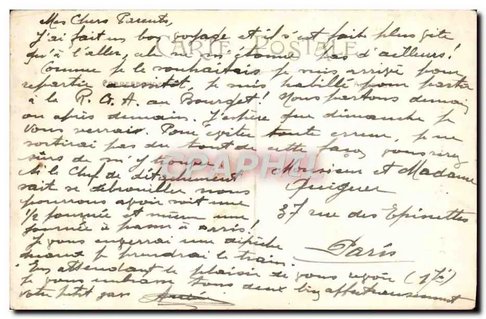 LYON — Basílica N. D. de Fourvière — Cartas edit. modelo depositado - Verso