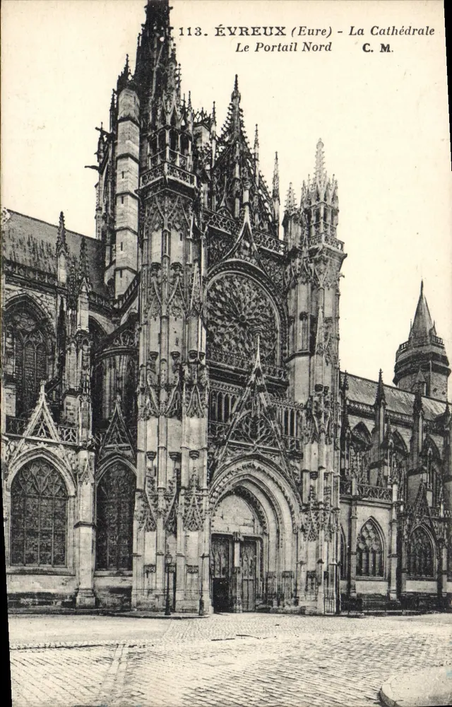 Évreux (Eure) - Die Kathedrale - Der Nordportal — C.M. n°113 - Vorderseite