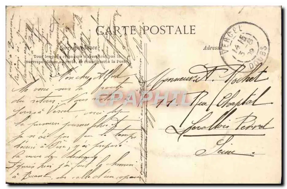 IM COMTOIS-LAND — Straße von Malche nach St-Hippolyte — Le Fondereau — Foto von Frères Gras & Franchonbue (Bouilly) - Rückseite