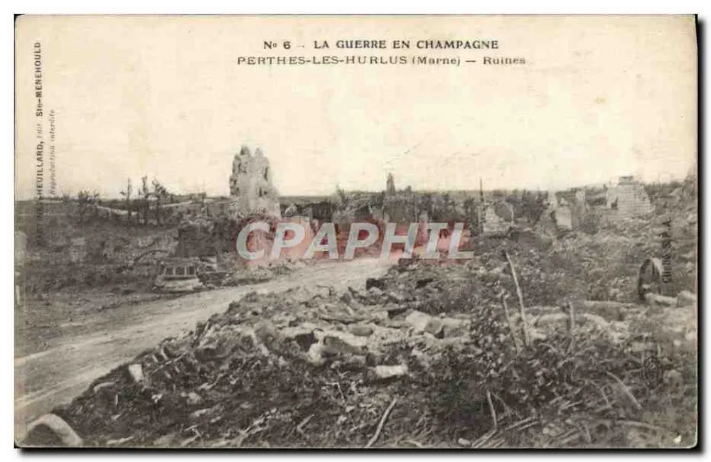 Perthes-les-Hurlus (Marne) — Ruínas — Sio-Meneiguld - Frente